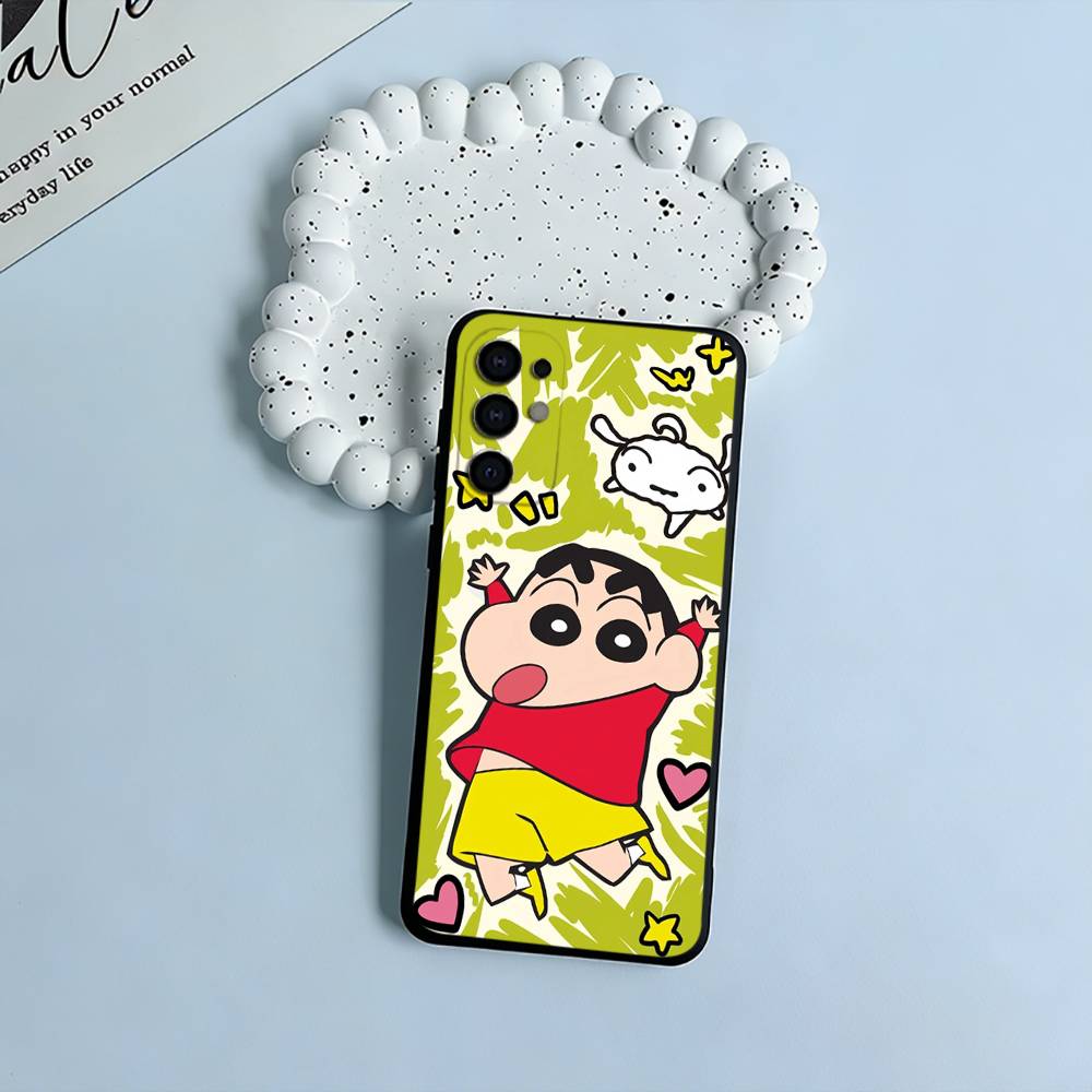 C-S-C-Crayon -Shin-chan Black Soft Silicone Phone Case for Samsung S25, S24, S21, S22, S23, S30, Ultra, S20, Plus, FE, Lite