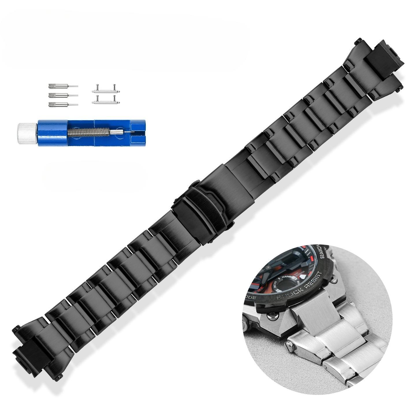 

Браслет для ремешка часов Casio G-SHOCK GST-B400 выпуклый цельный из нержавеющей стали ремешок для часов мужской Металлический модифицированный аксессуар для браслета чёрный