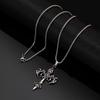 Viking Trinity Knot Titanium Steel Necklace - Intertwined Triangle Rings, Unique Sweater Chain