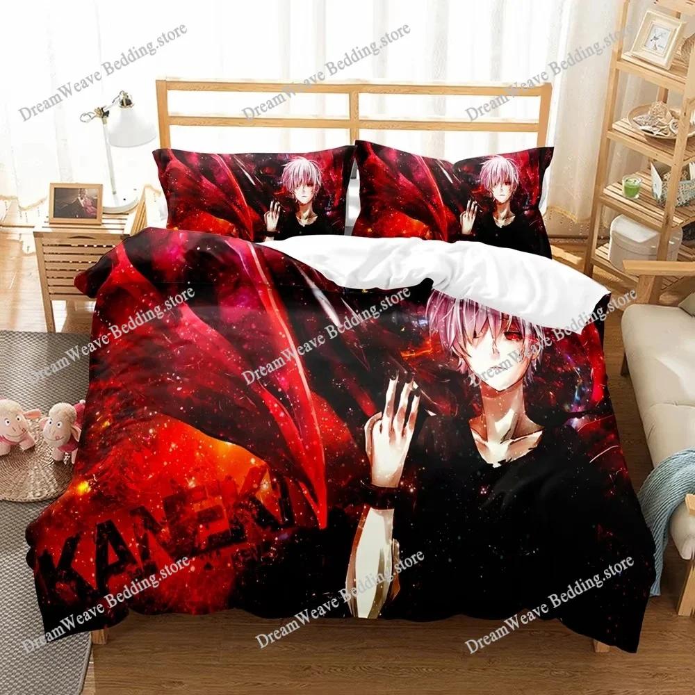 3D Printed Anime Tokyo Ghoul Bedding Set Boys Girls Twin Queen Size Duvet Cover Pillowcase Bed Kids Adult Home Textileextile963
