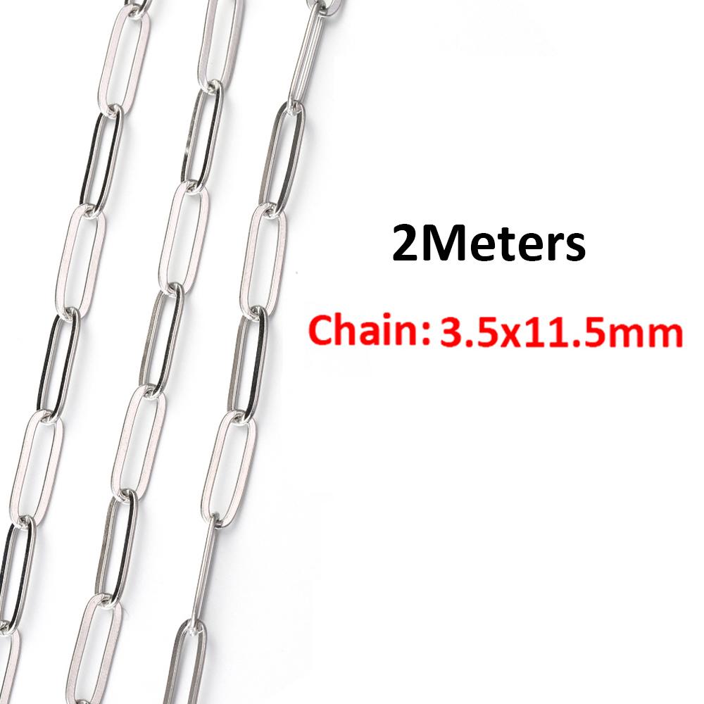 2Meters/1Meter Stainless Steel Chain High Quality Gold Color Chains for Bracelet Necklace Jewelry Making DIY Findings Wholesale
