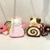 Llavero de Joyería de Rollo de Pastel de Gato de Dibujos Animados Llaveros Colgante Chic de Rollo de Pastel de Gato Llavero para Bolso Cartera