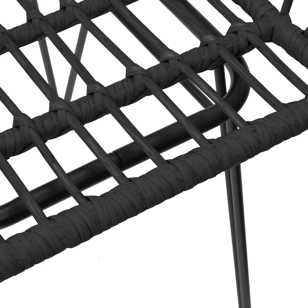 5 Piece Outdoor Dining Set Black Poly Rattan