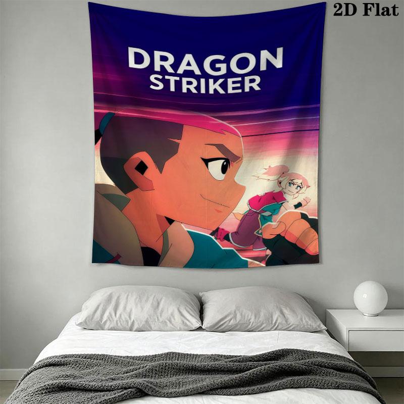 Dragon Striker Wall Hanging Printed Fabric Blanket Decorative Tapestries for Bedroom Living Room Home Decor