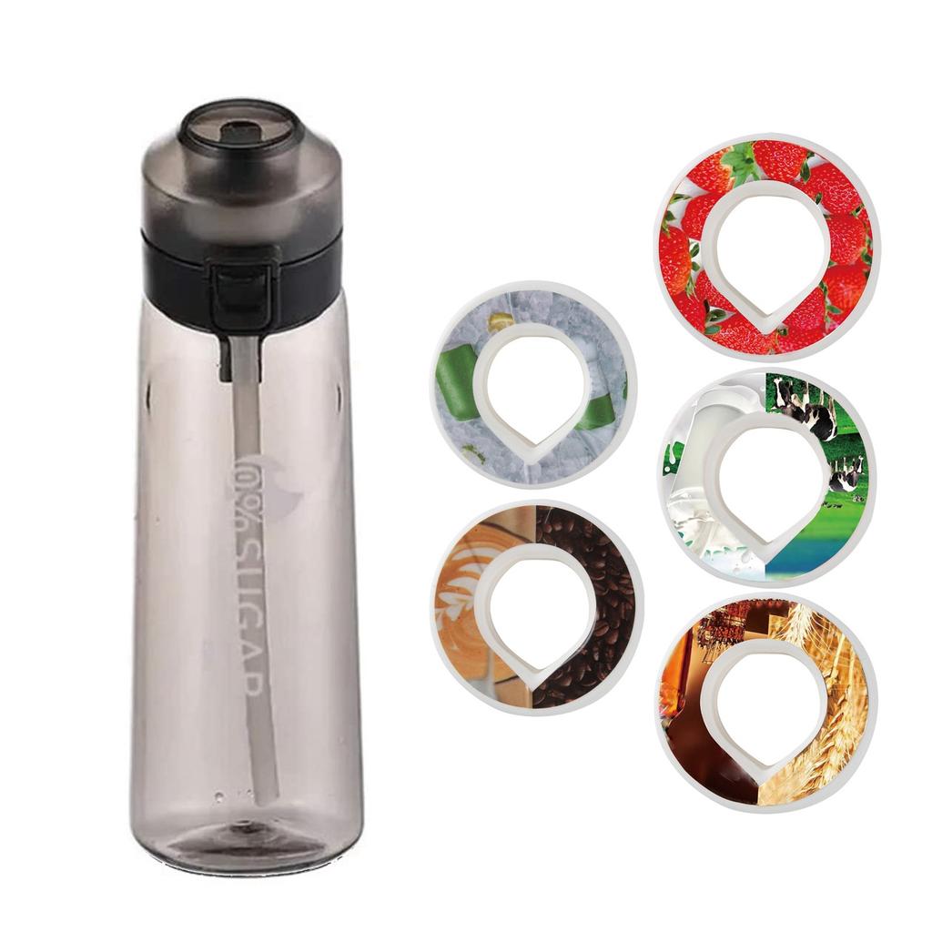 Water Bottle With Flavour Pods Pack,650ml Sports Water Bottle Set