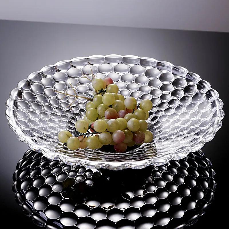 Högklassig ljus lyx europeisk stil hushållskristallglas fruktskål stor fruktskål kontor inflyttningsfest