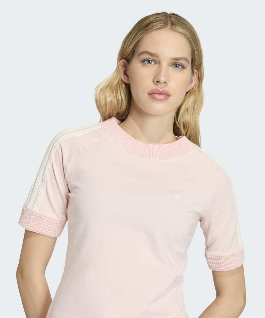 adidas Cali Knit Crochet Detail T-Shirt - Sandy Pink / Kd4317