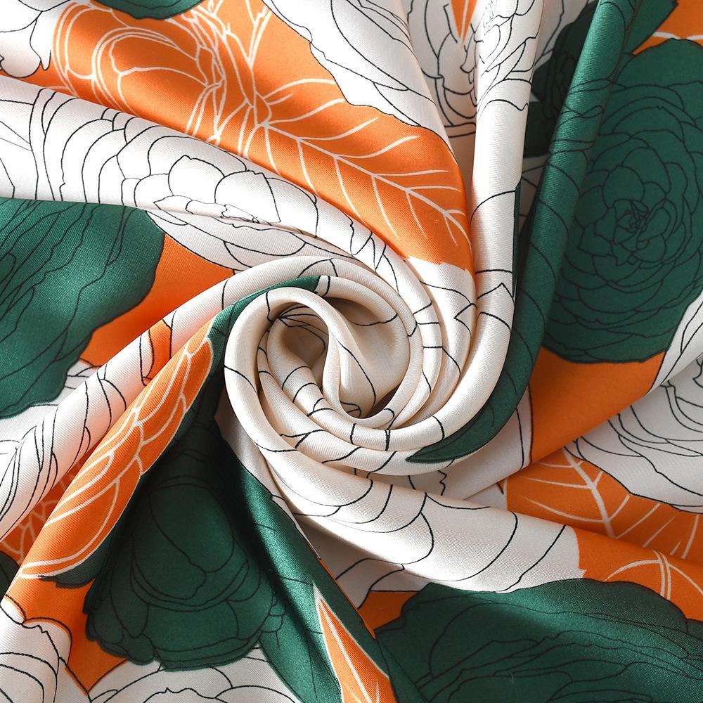 New flower and flower gift silk scarf, high-end sense, professional flight attendant simulation silk small scarf, Suhang tied bag silk scarf