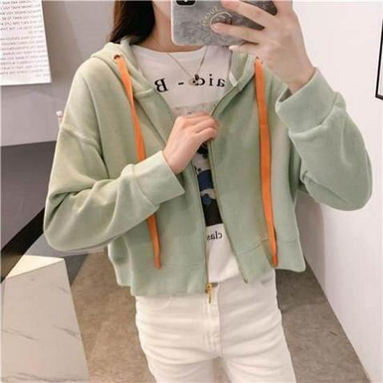 Women's 2024 Korean-Style Loose Hooded Sweatshirt Jacket
