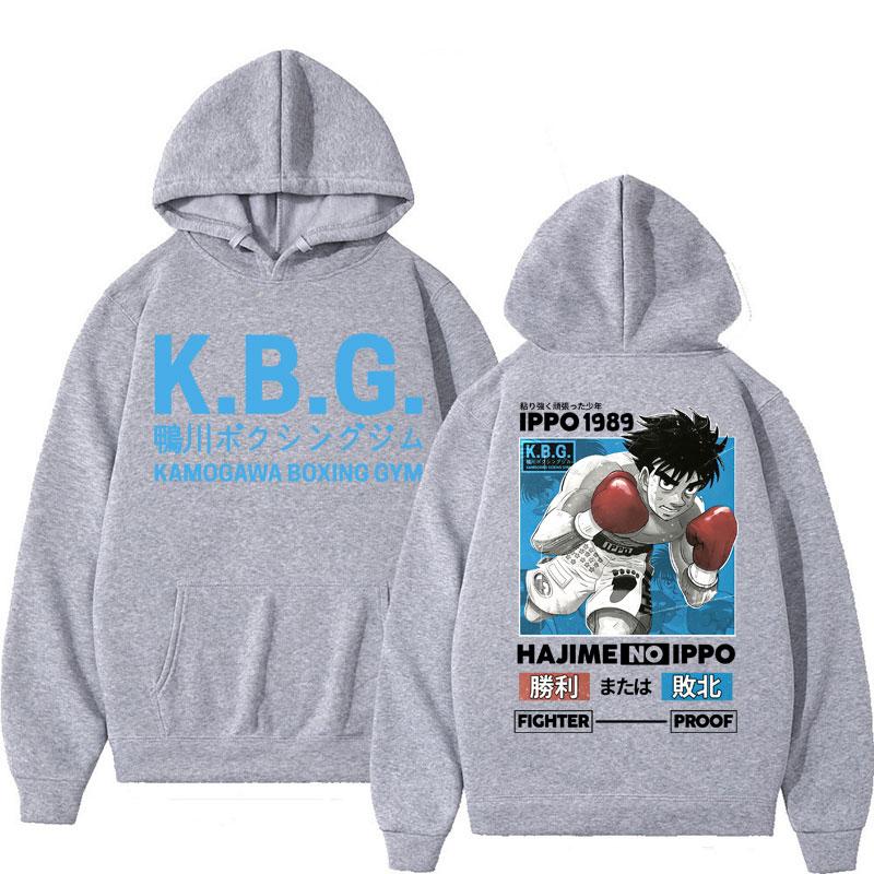 Anime Hajime No Ippo Graphic Hoodie Kamogawa Boxing Gym Manga Sportwear Makunouchi Takamura KGB Loose Fleece Pullover