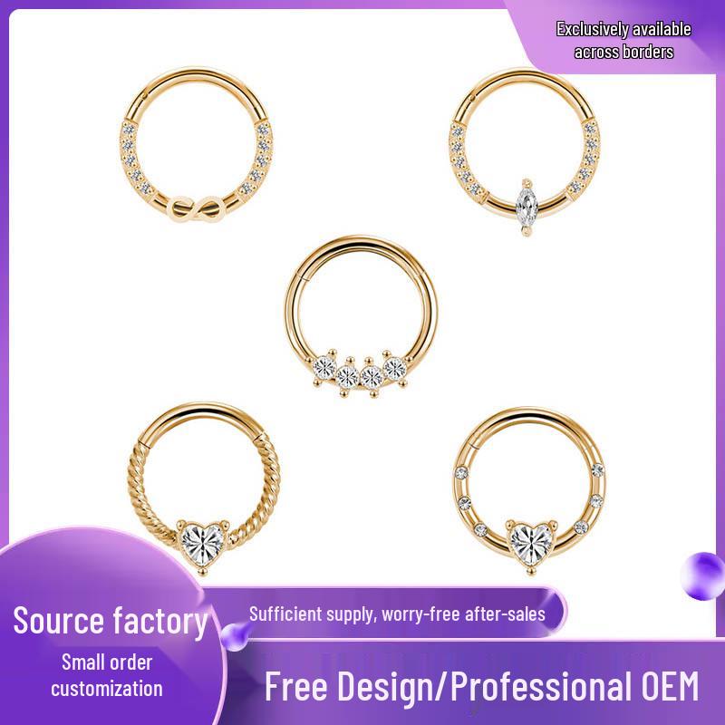 2023 Trendy Stainless Steel Rhinestone Zircon Nose Ring - Elegant Fashion for Women