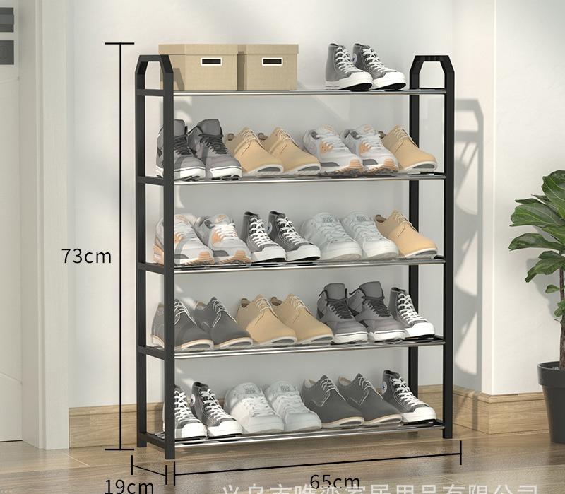 Multi-layer Assembly Simple Shoe Rack, Dustproof Storage Shoe Cabinet Dormitory Home Solid Metal Shoe Rack