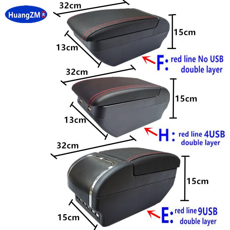For Citroen C2 C3 Car Armrest Box Central Storage Box Interior Retrofit USB Charging Ashtray Car Accessories