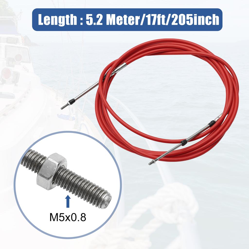 Motoforti 6-19ft 1.8M-5.8M Marine Throttle Shift Remote Control Box Cable for Outboard Engine Boat Motor Steering System