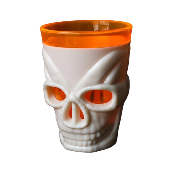 Scary Night Light Cup Halloween Glowing Skull Goblet, LED Up Candle Holder for Creative Party Supplies Party, Spooky Decor Bar Table, Haunted