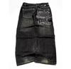 Jean large délavé pour homme avec imprimé lettres rétro américain