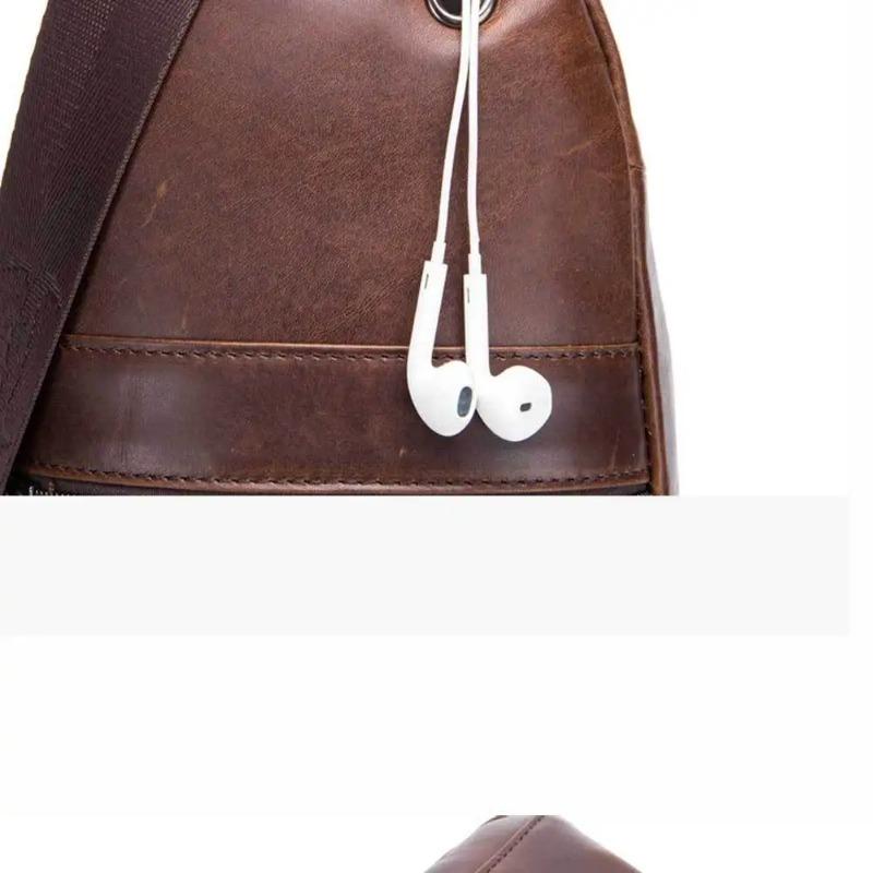 Značka 2024 vysoce kvalitní pánská pravá kůže hovězí kůže Vintage hrudník zádový batoh Cestovní móda Cross Body Messenger taška přes rameno