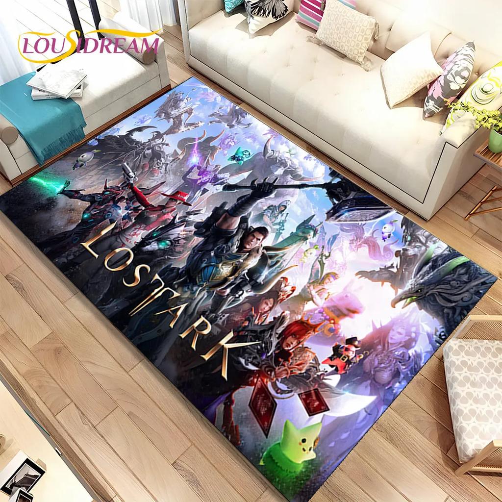 3D Lost Ark Game Gamer Cartoon Area Rug,Carpet Rug for Living Room Bedroom Sofa Doormat Decoration,kids Play Non-slip Floor Mat