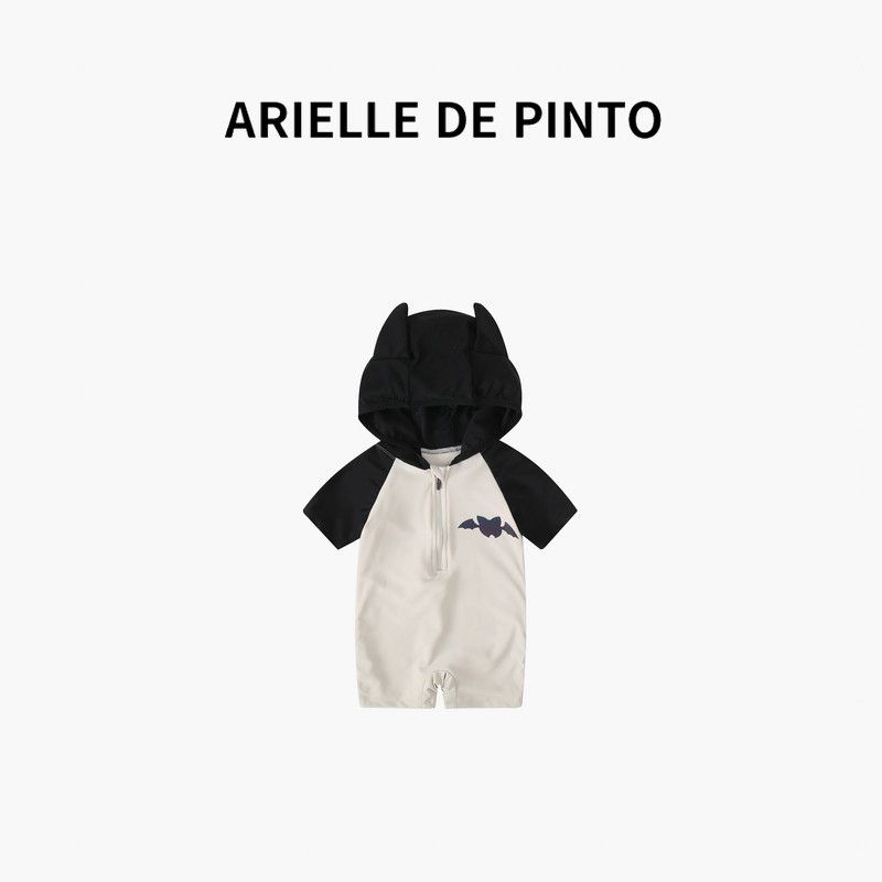 French Arielle De Pinto Baby Children s Swimsuit Girls Boys and Girls Swimsuit One-Piece Sun Protection Vacation Gray 90