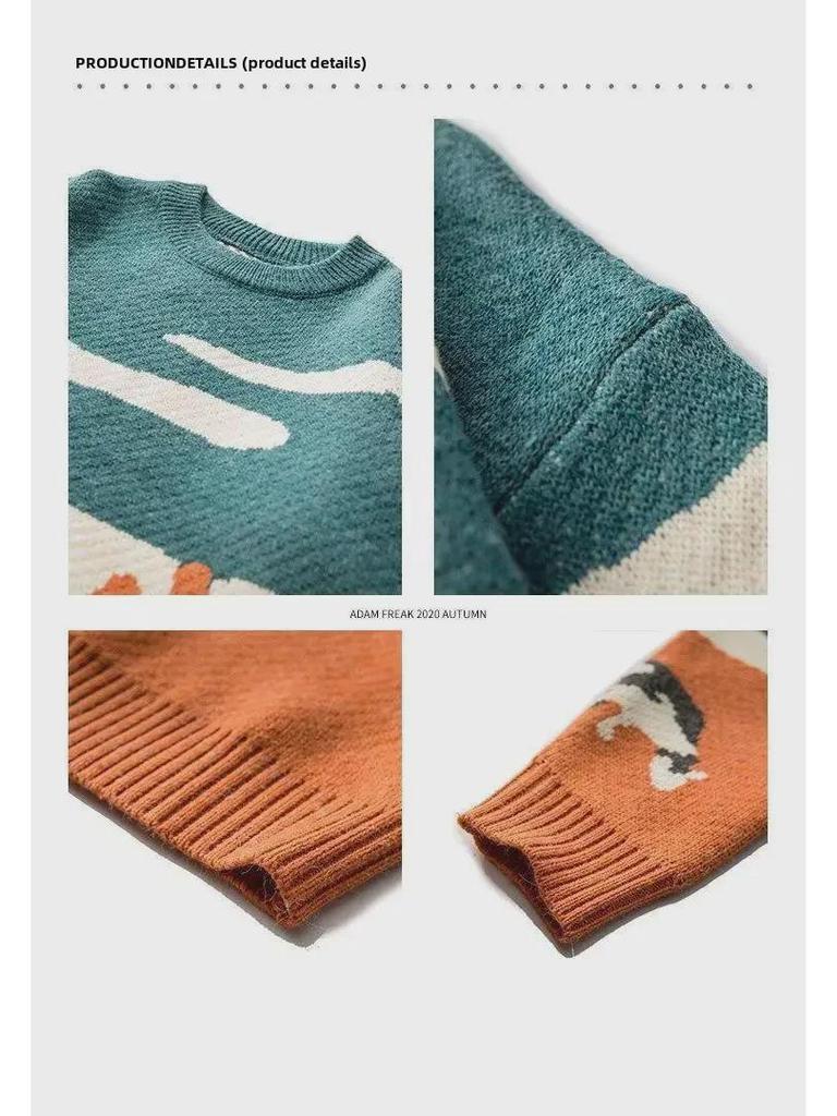 2023 Autumn/Winter Unisex Retro Knit Sweater – American Fashion Brand