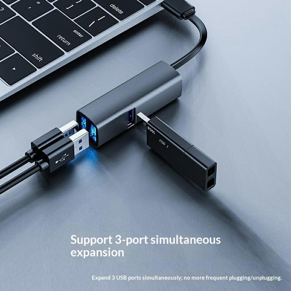 TYS-3U-C 3 in 1 USB 3.0 Hub Adapter Portable Type-C Docking Station Support Mouse Keyboard Flash Drive Compatible Windows / MacOS / Linux