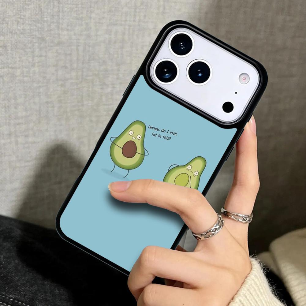 Capa Case for iPhone 17 Air 16 Pro Max 15 Plus 11 13 Mini 14 12 Back Phone Cover Cute Avocado Fruits