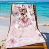 1pc Sweet Rabbit 2D Flat Beach Towel, Ideal for Beach Party Travel Camping, Essential Summer Beach Accessory