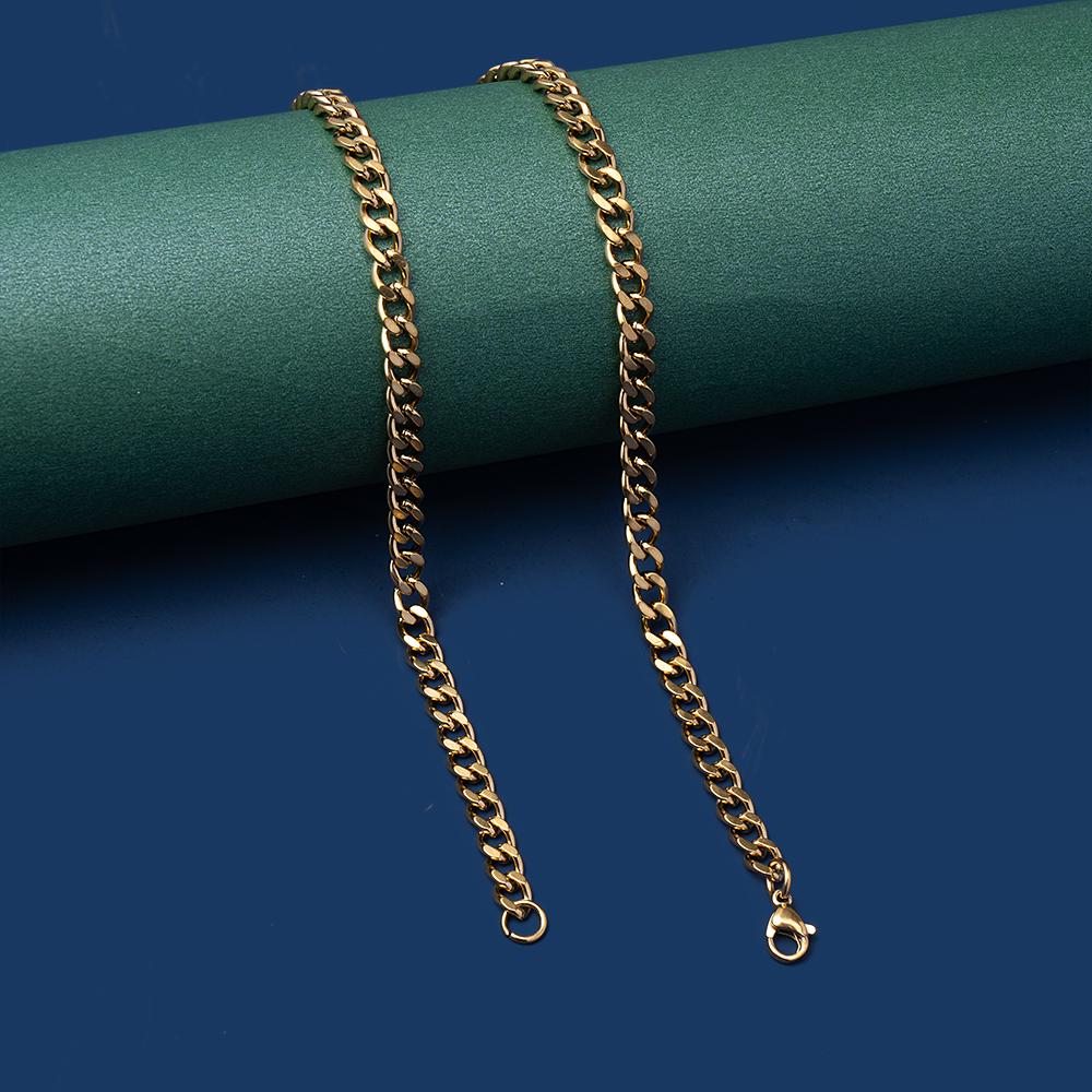 Hip Hop Cuban Chain Necklace for Men Women Punk 3 To 7 MM Stainless Steel Choker Necklace Vintage Jewelry Accessories