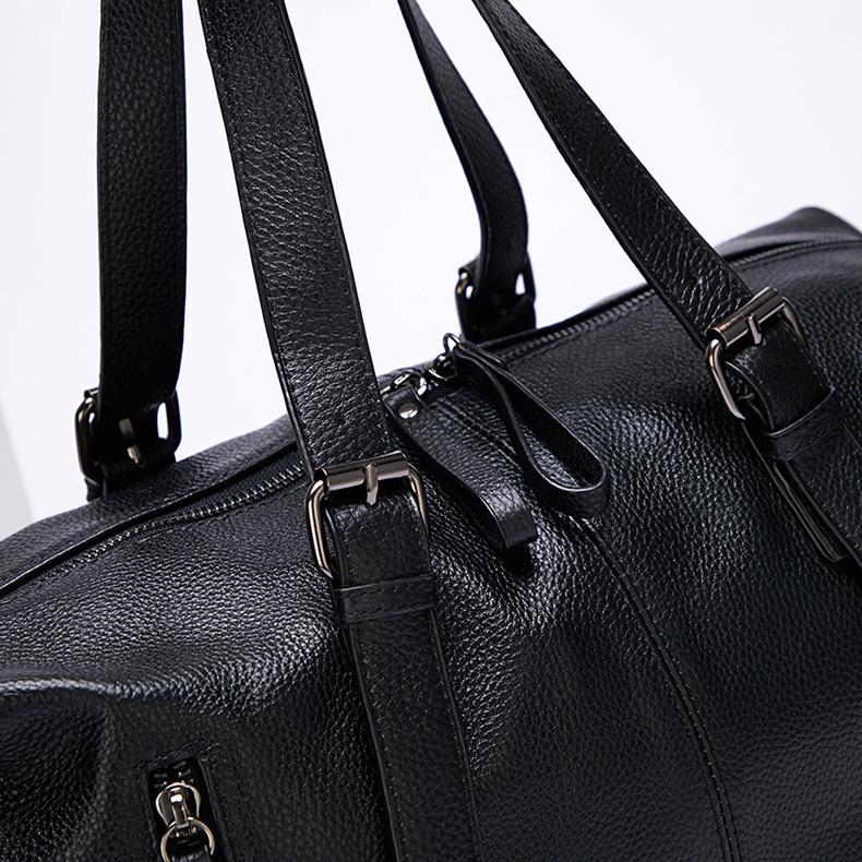 Cross-border new large-capacity travel bag, genuine leather fashion soft leather casual shoulder handbag, cowhide BD bag