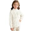 Girls' Fashion Cable Knit Pullover Sweater with, Neck Long Sleeve Top for Fall Winter Everyday Wear