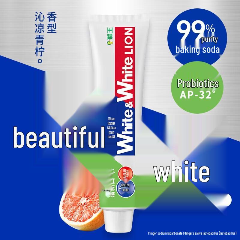 Lion WhiteWhite Baking Soda Probiotic Toothpaste (4-Pack)
