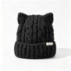 Cute Cat Ear Wool Hat Autumn and Winter Thickened Warm Knitted Hat Versatile Age-reducing Ear Protection Hat Women's