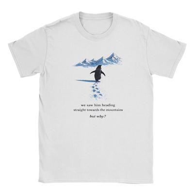 Unisex T-shirt Pingwin Nihilista Ale Dlaczego meme Vintage Bawełniany T-shirt Krótki Rękaw Koszulki Okrągły Dekolt Ubrania Duży Rozmiar