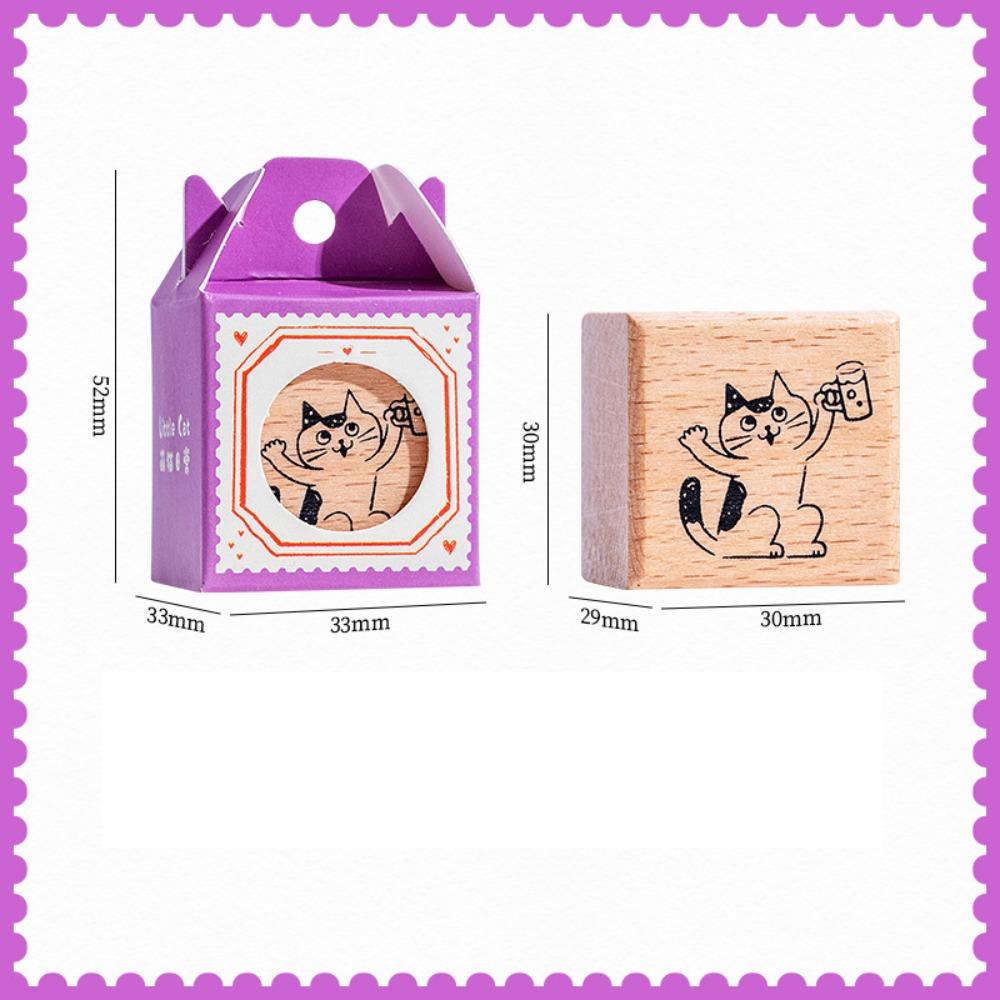 Cute Wooden Rubber Stamps Journal Decoration Stamps  For DIY Card Photo Album Diary Decor