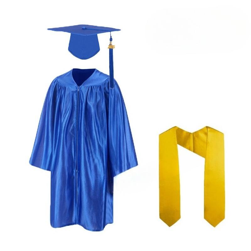 Graduation Dress Set Knitted Robe Hat Shining Graduation Robe Children's Photo Performance