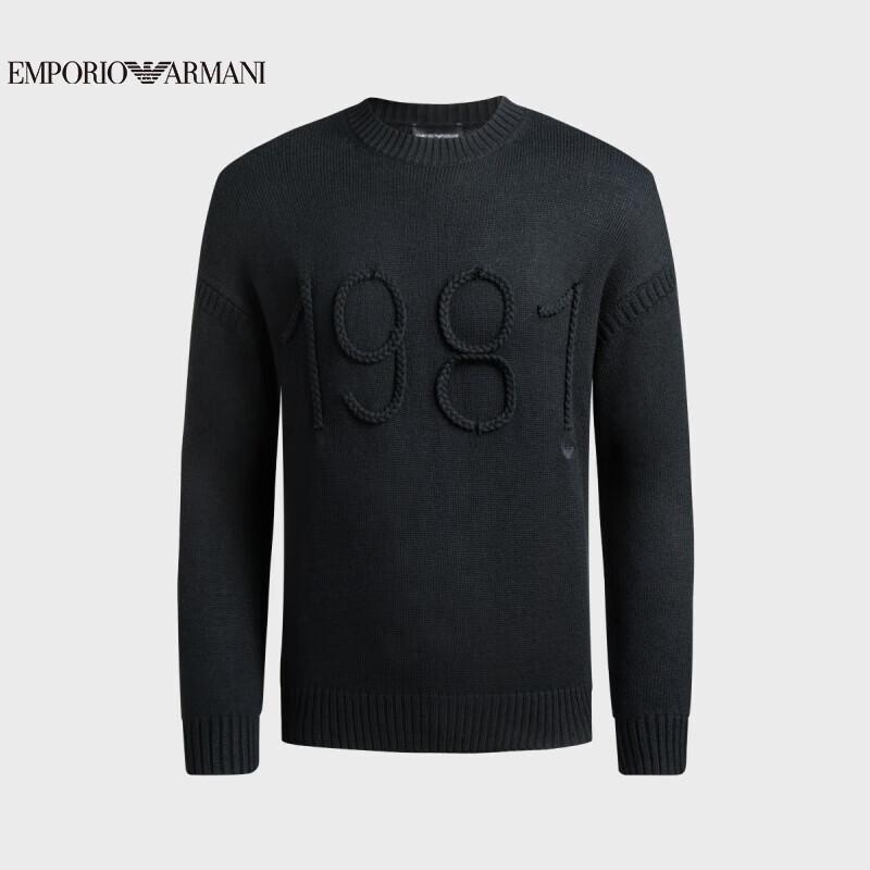 

Мужской вязаный свитер Emporio Armani с круглым вырезом и логотипом-орлом L