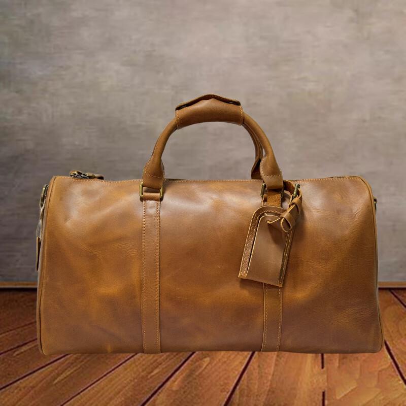 

OEING Unisex Crazy Horse Leather Travel Duffel Bag 50cm L x 20cm W x 28cm H