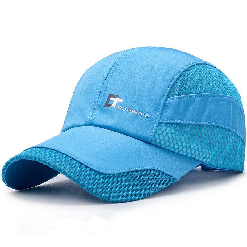 

Gauze Quick-Drying Sports Baseball Cap for Men and Women 2025 Summer New Lightweight Mesh Breathable Sun Protection Cricket-cap Hat Lake Blue