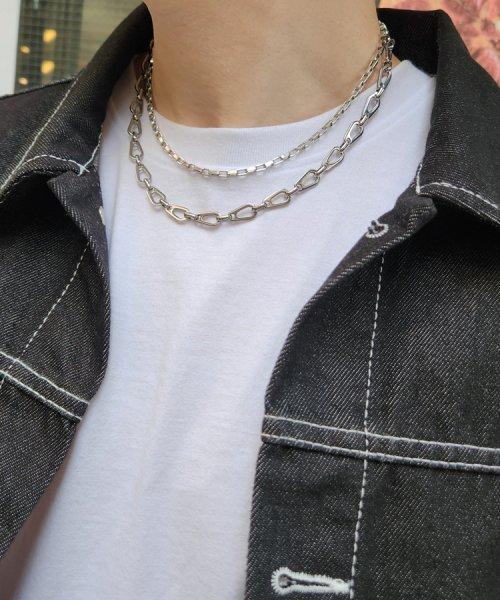 Acha Surgical Steel Cube Chain Necklace _ Silver
