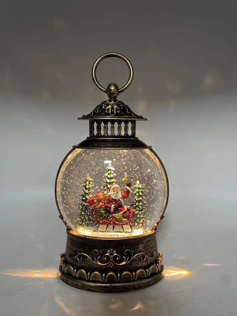 Christmas Snow Globe Lantern Music Box Toy for Tabletop Festival Decor Santa Claus