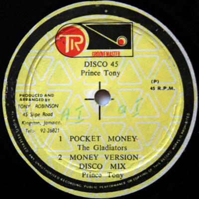 12inch Record GLADIATORS - Pocket Money / Evil Doers None TR Groovemaster 1977 Jamaica Reggae, Ska & Dub Used