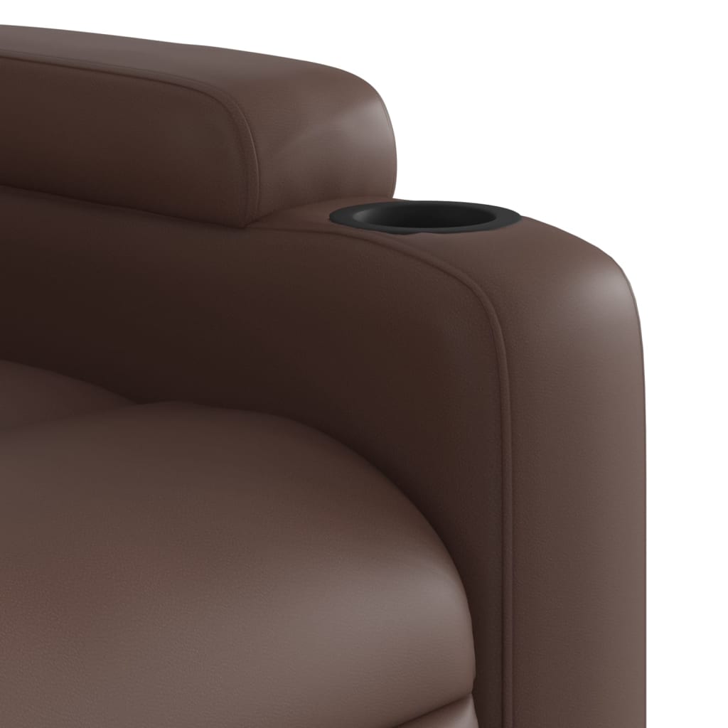 Relaxation Armchair In Brown Synthetic Leather