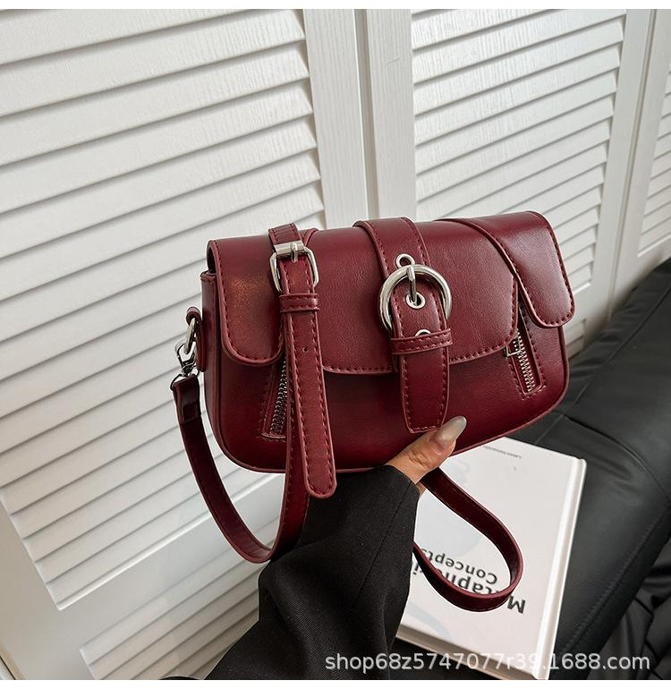 Retro high-end saddle bag women's 2025 new trendy fashion shoulder bag niche design crossbody bag