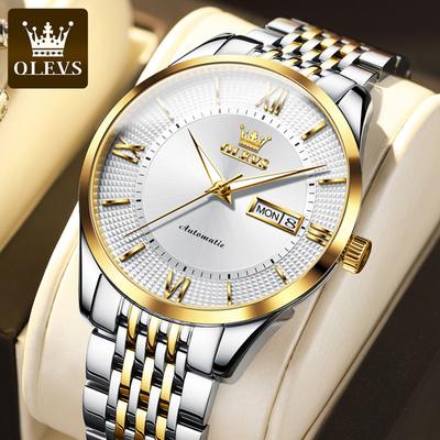 OLEVS New Watch Automatic Mechanical Watch Luminous Double Calendar Men's Watch Waterproof