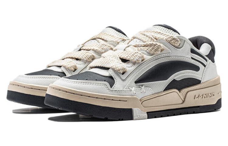 Li Ning Journey V2 Slip Resistant, Abrasion Resistant, Lightweight Low Top Skateboard Shoes Women's Ecru AGCT138-4