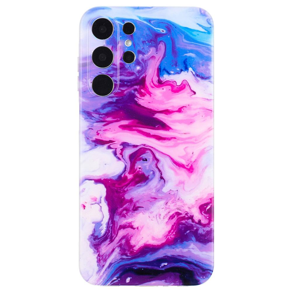 For Samsung Galaxy S24 Ultra Case Marble Effect Pattern Design TPU Phone Cover