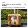 Tragbare Katzentransportbox Stilvoller Haustier-Rollkoffer Große Kapazität Geflochtene Haustier-Reise-Atmungsaktive Trolley-Box für Katzen & Kleine Hunde