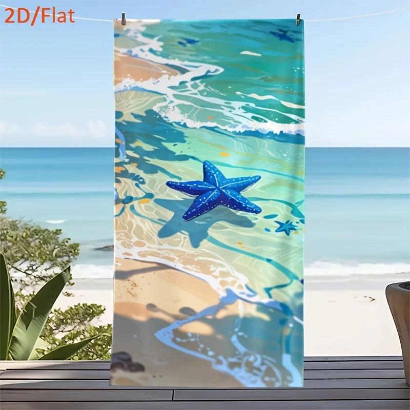 Navy Blue White Palm Tree Print Beach Towel Microfiber Quick Dry Absorbent Towel For Tropical Beach Pool Travel