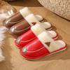 Baumwollpantoffeln Damen Herbst und Winter Paare Heimgebrauch drinnen Wochenbett warm rutschfest Plüsch Hausbaumwollpantoffeln Herren