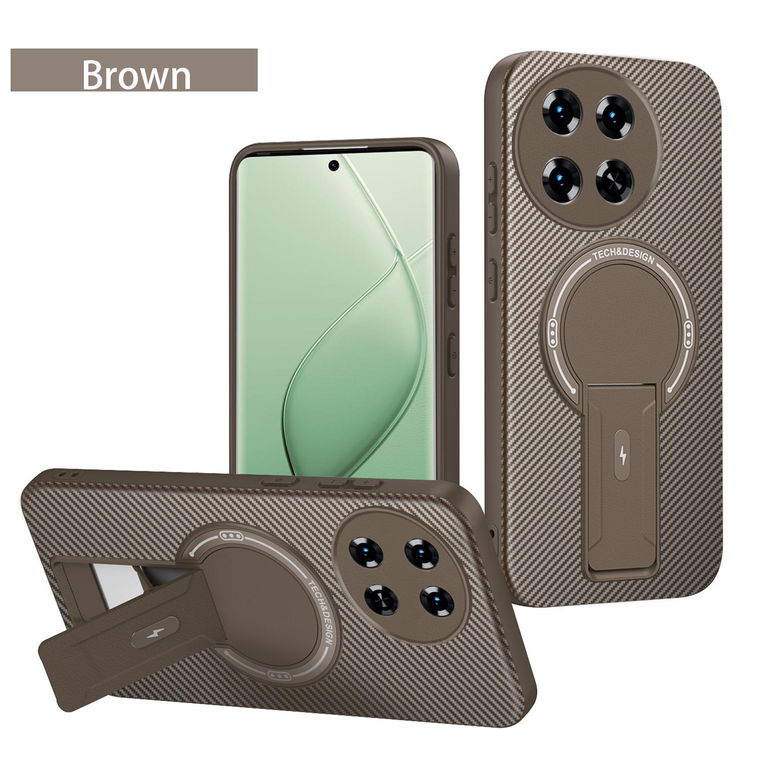 

Magnetic Soft Case for Tecno Spark 30 Pro 30C Spark30 30Pro KL6 KL7 4G Shockproof Carbon Fiber Texture Stand Original Back Cover Tecno Spark 30C світло-коричневого кольору
